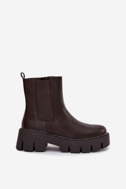 Sztyblety Model Fivienne WZ-115 Brown Skóra - Step in style Step in style
