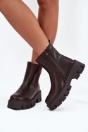 Sztyblety Model Fivienne WZ-115 Brown Skóra - Step in style Step in style