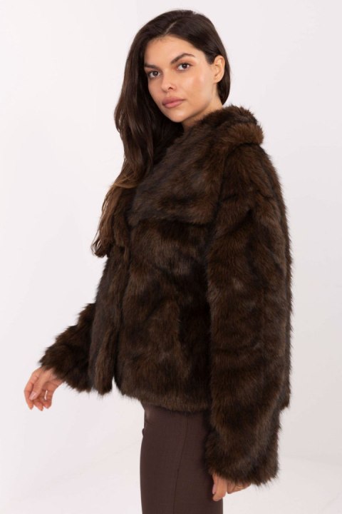Kurtka Damska Model IT-KR-2501.43P Dark Brown - Rue Paris Rue Paris Kurtka Damska Model IT-KR-2501.43P Dark Brown - Rue Paris Rue Paris