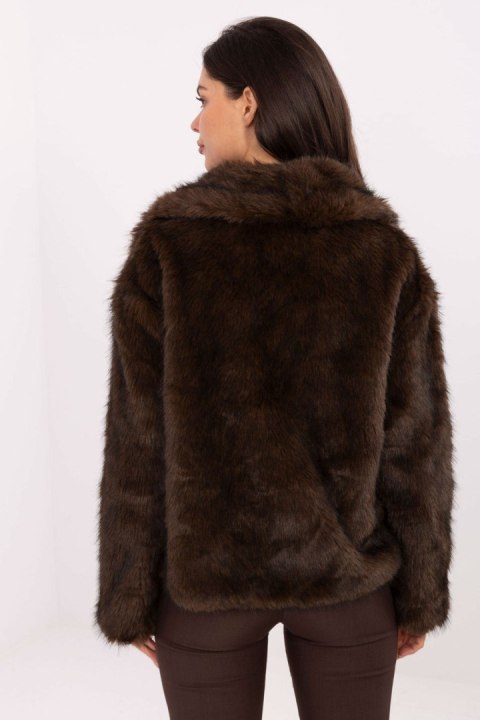 Kurtka Damska Model IT-KR-2501.43P Dark Brown - Rue Paris Rue Paris Kurtka Damska Model IT-KR-2501.43P Dark Brown - Rue Paris Rue Paris