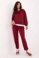 Spodnie Komplet Model IT-KMPL-9237.46 Bordo - Rue Paris Rue Paris Spodnie Komplet Model IT-KMPL-9237.46 Bordo - Rue Paris Rue Paris