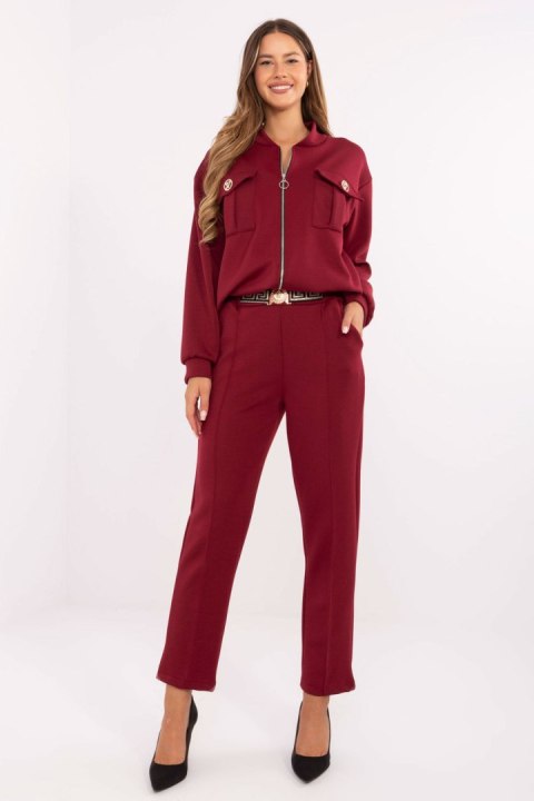 Spodnie Komplet Model IT-KMPL-9731.49 Bordo - Rue Paris Rue Paris Spodnie Komplet Model IT-KMPL-9731.49 Bordo - Rue Paris Rue Paris