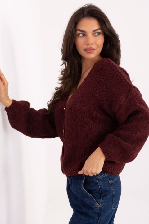 Sweter Damski Model MI-SW-0309.89 Bordo - Rue Paris Rue Paris Sweter Damski Model MI-SW-0309.89 Bordo - Rue Paris Rue Paris