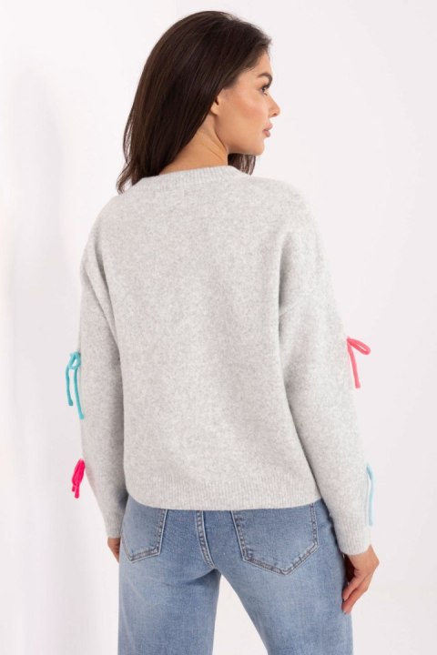 Sweter Damski Model PM-SW-SC82.41 Light Grey - Factory Price Factory Price Sweter Damski Model PM-SW-SC82.41 Light Grey - Factory Price Factory Price