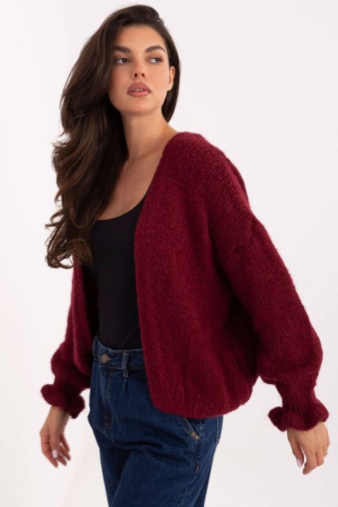 Sweter Kardigan Model MI-SW-0904.82 Bordo - Rue Paris Rue Paris Sweter Kardigan Model MI-SW-0904.82 Bordo - Rue Paris Rue Paris