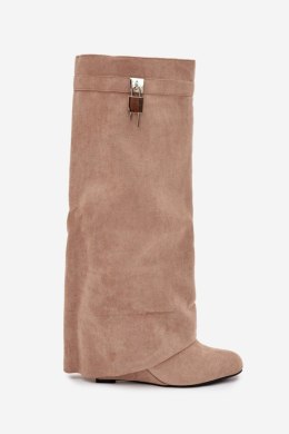 Kozaki Model Korivelle 035 Beige Zamsz - Step in style Step in style