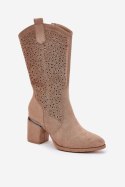 Kozaki Model S.Barski HY51-238 Beżowe - Step in style Step in style