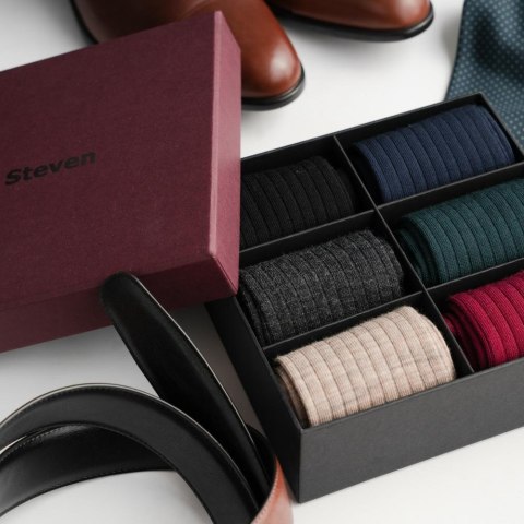 SKARPETY MĘSKIE 175 WEŁNA MERYNOS BOX 6PAK STEVEN SKARPETY MĘSKIE 175 WEŁNA MERYNOS BOX 6PAK STEVEN