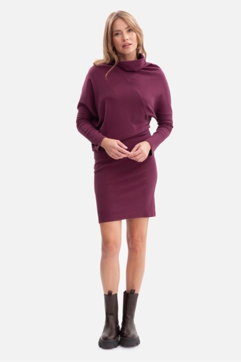 Sukienka Model B309 Śliwka - BeWear BeWear Sukienka Model B309 Śliwka - BeWear BeWear