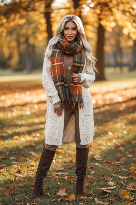 619-1 Wygodny i elegancki prążkowany kombinezon damski z dekoltem - mocha mousse 619-1 Wygodny i elegancki prążkowany kombinezon damski z dekoltem - mocha mousse