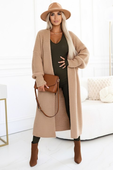 619-2 Wygodny i elegancki prążkowany kombinezon damski z dekoltem - khaki 619-2 Wygodny i elegancki prążkowany kombinezon damski z dekoltem - khaki