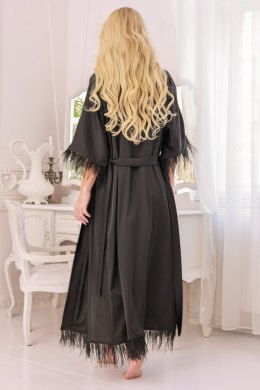 Szlafrok Podomka Model Diva satyna Black - Kalimo Kalimo