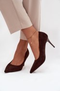 Szpilki Model Elvessa LE141P Czekolada - Step in style Step in style