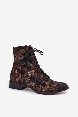 Botki Model Maciejka 06391-02 Black/Gold - Step in style Step in style