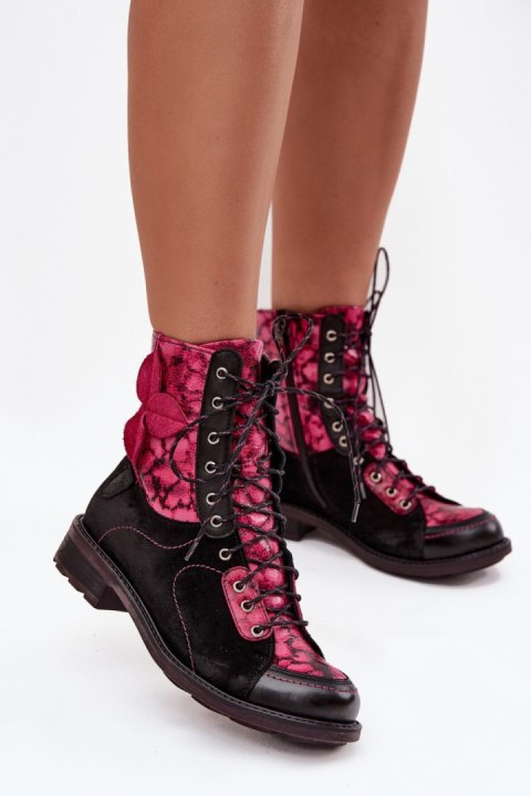 Botki Model Maciejka 07004-23 Black/Pink - Step in style Step in style