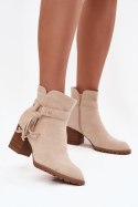 Botki Model Rosabella OM280 Light Beige - Step in style Step in style
