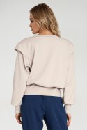 Bluza z wysokimi ściągaczami BL10 Beige - Nife Nife Bluza z wysokimi ściągaczami BL10 Beige - Nife Nife