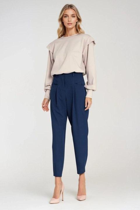 Bluza z wysokimi ściągaczami BL10 Beige - Nife Nife Bluza z wysokimi ściągaczami BL10 Beige - Nife Nife