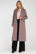 Elegancki płaszcz dwurzędowy PL25 Beige - Nife Nife Elegancki płaszcz dwurzędowy PL25 Beige - Nife Nife