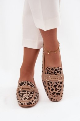 Mokasyny Model Evelora H8-515 Beige Panterka - Step in style Step in style