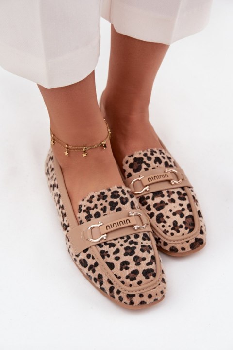Mokasyny Model Evelora H8-515 Beige Panterka - Step in style Step in style Mokasyny Model Evelora H8-515 Beige Panterka - Step in style Step in style