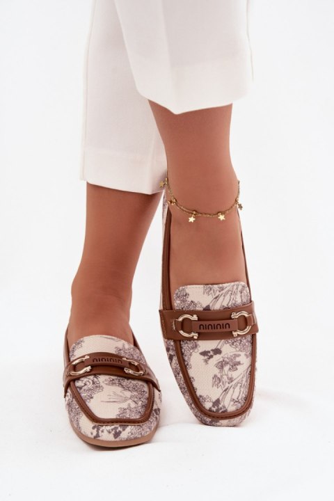 Mokasyny Model Evelora H8-515 Beige/Brown - Step in style Step in style Mokasyny Model Evelora H8-515 Beige/Brown - Step in style Step in style
