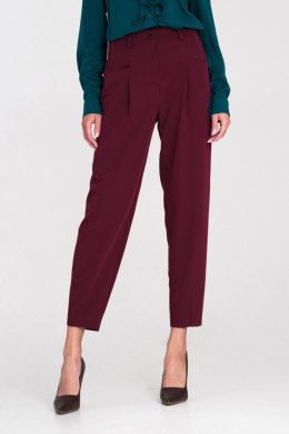 Spodnie baggy z wyskoim stanem SD120 Bordo - Nife Nife