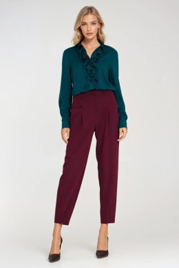 Spodnie baggy z wyskoim stanem SD120 Bordo - Nife Nife