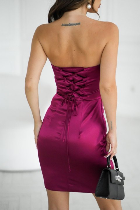 Sukienka Model 337-10 Bordo - Bicotone Bicotone Sukienka Model 337-10 Bordo - Bicotone Bicotone