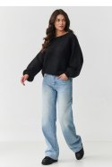 Sweter Damski Model S168 Black - Makadamia Makadamia Sweter Damski Model S168 Black - Makadamia Makadamia