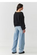 Sweter Damski Model S168 Black - Makadamia Makadamia Sweter Damski Model S168 Black - Makadamia Makadamia
