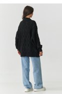 Sweter Kardigan Model S163 Black - Makadamia Makadamia Sweter Kardigan Model S163 Black - Makadamia Makadamia