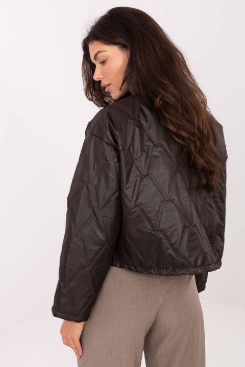 Kurtka Damska Model IT-KR-FL8357.82 Dark Brown - Rue Paris Rue Paris Kurtka Damska Model IT-KR-FL8357.82 Dark Brown - Rue Paris Rue Paris