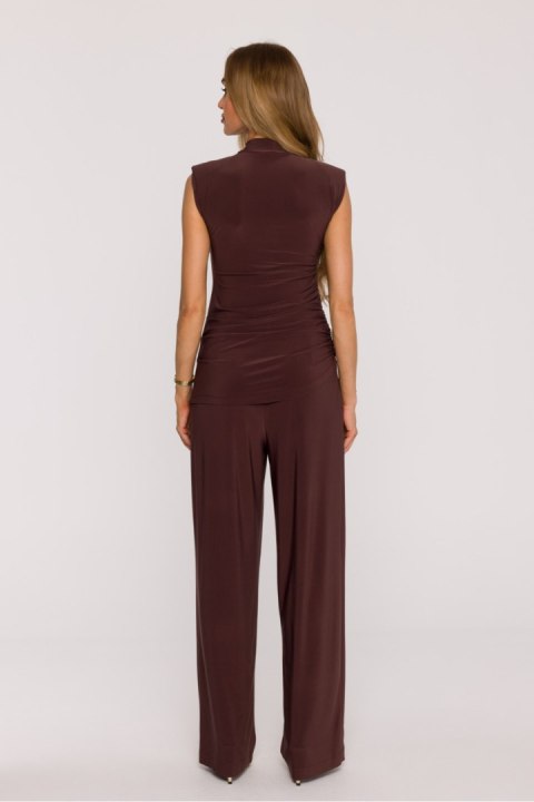 Spodnie Kombinezon Model MOE890 Brown - Moe Moe Spodnie Kombinezon Model MOE890 Brown - Moe Moe