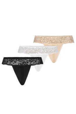 Stringi Komplet stringi Model Comfo 318-3 Black/White/Beige - Teyli Teyli