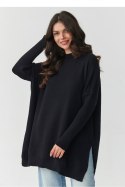 Sweter Damski Model S164 Black - Makadamia Makadamia Sweter Damski Model S164 Black - Makadamia Makadamia