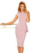 192-2 Elegancka sukienka MIDI z baskinką - LILA 192-2 Elegancka sukienka MIDI z baskinką - LILA
