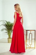 299-1 CHIARA elegancka maxi długa suknia na ramiączkach - CZERWONA 299-1 CHIARA elegancka maxi długa suknia na ramiączkach - CZERWONA