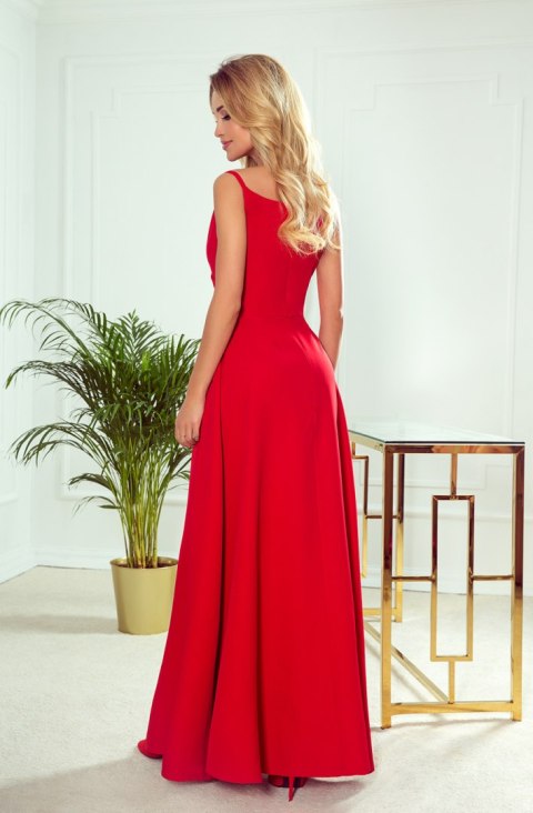 299-1 CHIARA elegancka maxi długa suknia na ramiączkach - CZERWONA 299-1 CHIARA elegancka maxi długa suknia na ramiączkach - CZERWONA