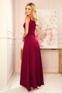 299-5 CHIARA elegancka maxi długa suknia na ramiączkach - BORDOWA 299-5 CHIARA elegancka maxi długa suknia na ramiączkach - BORDOWA