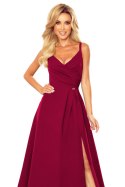 299-5 CHIARA elegancka maxi długa suknia na ramiączkach - BORDOWA 299-5 CHIARA elegancka maxi długa suknia na ramiączkach - BORDOWA