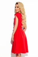 348-4 SCARLETT - rozkloszowana sukienka z kopertowym dekoltem - CZERWONA 348-4 SCARLETT - rozkloszowana sukienka z kopertowym dekoltem - CZERWONA
