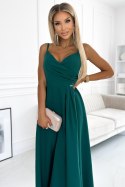 299-11 CHIARA elegancka maxi długa suknia na ramiączkach - ZIELONA 299-11 CHIARA elegancka maxi długa suknia na ramiączkach - ZIELONA