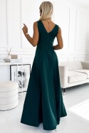 246-5 CINDY długa elegancka suknia z dekoltem - ZIELONA 246-5 CINDY długa elegancka suknia z dekoltem - ZIELONA