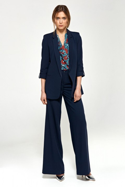 Spodnie typu palazzo SD31 Navy - Nife Nife Spodnie typu palazzo SD31 Navy - Nife Nife