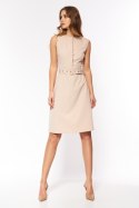 Sukienka Beżowa elegancka sukienka bez rękawów S200 Beige - Nife Hurtownia odzieży on-line, moda damska, bielizna i obuwie dla k Nife Sukienka Beżowa elegancka sukienka bez rękawów S200 Beige - Nife Hurtownia odzieży on-line, moda damska, bielizna i obuwie dla k Nife