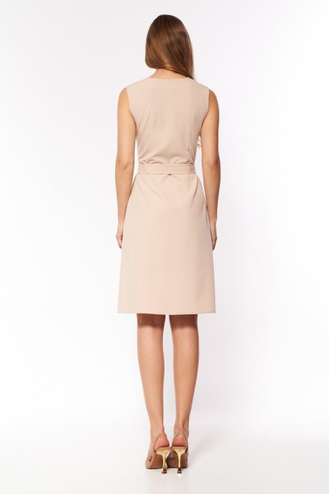 Sukienka Beżowa elegancka sukienka bez rękawów S200 Beige - Nife Hurtownia odzieży on-line, moda damska, bielizna i obuwie dla k Nife Sukienka Beżowa elegancka sukienka bez rękawów S200 Beige - Nife Hurtownia odzieży on-line, moda damska, bielizna i obuwie dla k Nife