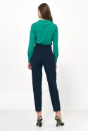 Zielona elegancka bluzka z długim rękawem B151 Green - Nife Nife Zielona elegancka bluzka z długim rękawem B151 Green - Nife Nife