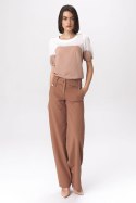 Karmelowe spodnie palazzo SD38 Carmel - Nife Nife Karmelowe spodnie palazzo SD38 Carmel - Nife Nife