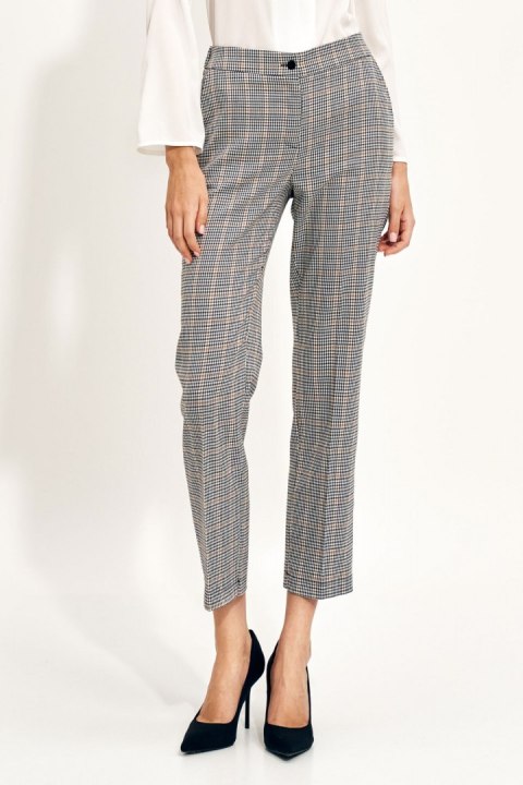Spodnie Eleganckie spodnie chino w kratę SD74 Kratka - Nife Nife